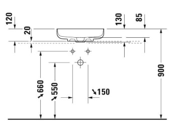 РАКОВИНА 46 СМ DURAVIT VITRIUM, БЕЛЫЙ МАТОВЫЙ (2661463279)