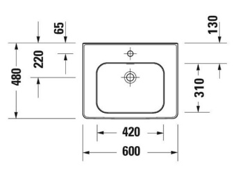 РАКОВИНА 60Х48 СМ DURAVIT SOLEIL BY STARCK, БЕЛЫЙ (2377600000)