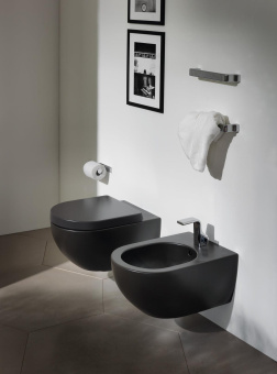 ПОДВЕСНОЙ БЕЗОБОДКОВЫЙ УНИТАЗ FLAMINIA APP GOCLEAN (AP118G) NERO MATT (GRAPHITE)