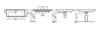 РАКОВИНА 130Х47 VILLEROY&BOCH SUBWAY 2.0, WHITE ALPIN (7176D001)
