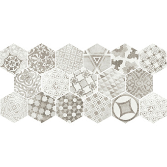 EQUIPE HEXATILE CEMENT GARDEN GREY 22099 17.5X20