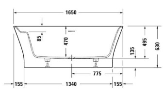 ВАННА КАМЕННАЯ DURAVIT CAPE COD 165Х78 СМ (700459000000000)