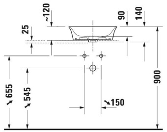 РАКОВИНА 43 СМ DURAVIT WHITE TULIP, БЕЛЫЙ (2362430079)