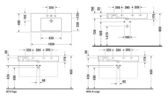 КЕРАМИЧЕСКАЯ РАКОВИНА 105 СМ DURAVIT VERO, ЧЕРНАЯ (0329100800)