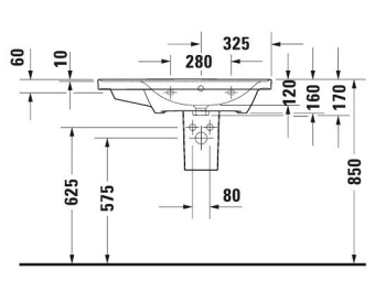 РАКОВИНА 80Х48СМ АСИММЕТРИЧНАЯ DURAVIT D-NEO, БЕЛЫЙ (2370800000)