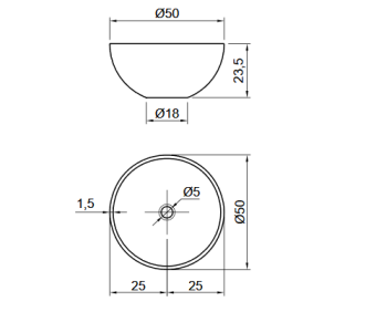 РАКОВИНА НАКЛАДНАЯ 50 СМ ANTONIO LUPI URNA, БЕЛЫЙ (URNAMOOD BIANCO)