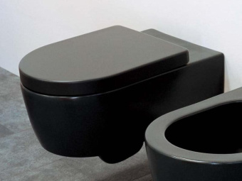 ПОДВЕСНОЙ БЕЗОБОДКОВЫЙ УНИТАЗ FLAMINIA LINK GOCLEAN, BLACK (5051/WCG)