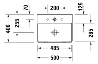 РАКОВИНА 50Х40 СМ DURAVIT DURASQUARE, БЕЛЫЙ (2356500071)