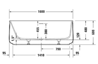 ВАННА КАМЕННАЯ DURAVIT ZENCHA 160Х85 СМ, БЕЛАЯ (700462000000000)