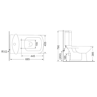 УНИТАЗ-КОМПАКТ DEVIT COMFORT С СИДЕНЬЕМ SOFT CLOSE (3110123)