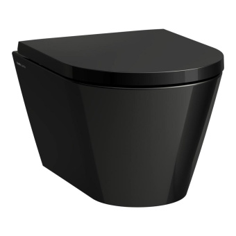 ПОДВЕСНОЙ БЕЗОБОДКОВЫЙ УКОРОЧЕННЫЙ УНИТАЗ LAUFEN KARTELL, ЧЕРНЫЙ ГЛЯНЦЕВЫЙ (H8203330200001)
