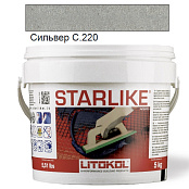 LITOKOL STARLIKE CLASSIC C.220 СИЛЬВЕР 5 кг ЭПОКСИДНАЯ ЗАТИРКА STRSLV0005