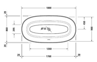 ВАННА АКРИЛОВАЯ DURAVIT WHITE TULIP 180Х90 СМ, БЕЛАЯ (700469000000000)