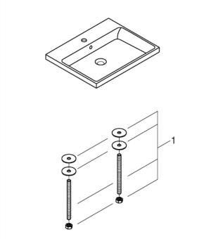 ВСТРАИВАЕМАЯ РАКОВИНА 60 СМ GROHE CUBE CERAMIC, БЕЛЫЙ (3947900H)