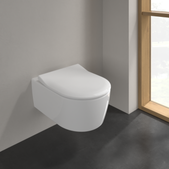 ПОДВЕСНОЙ БЕЗОБОДКОВЫЙ УНИТАЗ VILLEROY&BOCH AVENTO, WHITE ALPIN CERAMICPLUS (5656RSR1)
