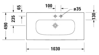 РАКОВИНА 103Х49 СМ DURAVIT VIU, БЕЛЫЙ (2344100000)