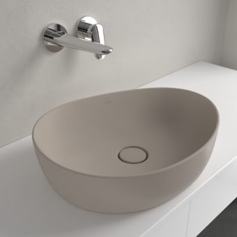 РАКОВИНА НАКЛАДНАЯ АССИМЕТРИЧНАЯ 51Х40 СМ VILLEROY&BOCH ANTAO, ALMOND (4A7351AM)