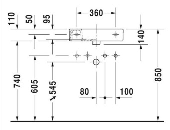 РАКОВИНА 50Х25 СМ DURAVIT VERO AIR, БЕЛЫЙ (0724500008)