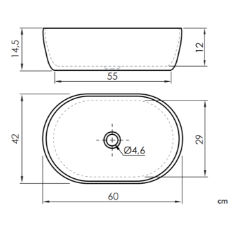 РАКОВИНА НАКЛАДНАЯ 60Х42 CM SANYCCES CHIURE, БЕЛЫЙ (LV5150604315WG)