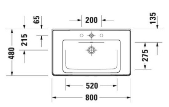 РАКОВИНА 80Х48СМ DURAVIT D-NEO, БЕЛЫЙ (2367800000)