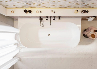 ВАННА КАМЕННАЯ FANCY MARBLE MADDALENA 175Х85 СМ, БЕЛАЯ МАТОВЫЙ (91175103)