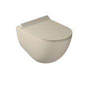 ПОДВЕСНОЙ БЕЗОБОДКОВЫЙ УНИТАЗ GALASSIA DREAM С КРЫШКОЙ SOFT CLOSE, ПЕСОЧНЫЙ (7317SA+7314SA)