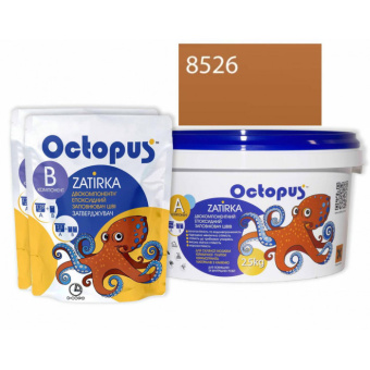 ЭПОКСИДНАЯ ЗАТИРКА OCTOPUS ZATIRKA 2-КОМП. ЦВЕТ КОРИЧНЕВО-РЫЖИЙ 8526 2,5 КГ (8526-2)