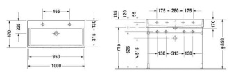 КЕРАМИЧЕСКАЯ РАКОВИНА 100 СМ DURAVIT VERO AIR (2350100026)