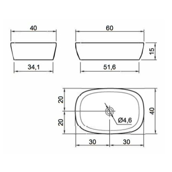 РАКОВИНА НАКЛАДНАЯ 60 СМ ANTONIO LUPI SENSO, ЗЕЛЕНЫЙ (SENSOC BOTTIGLIA)