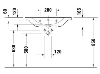 РАКОВИНА 80Х48СМ DURAVIT D-NEO, БЕЛЫЙ (2367800000)