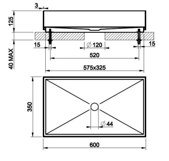 РАКОВИНА НАКЛАДНАЯ 60X35 СМ GESSI HABITO, БРОНЗА МАТОВАЯ (54606-726)