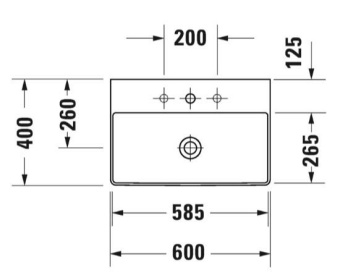 РАКОВИНА 60Х40 СМ DURAVIT DURASQUARE, БЕЛЫЙ (2356600041)