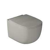 ПОДВЕСНОЙ БЕЗОБОДКОВЫЙ УНИТАЗ GALASSIA LOLA С КРЫШКОЙ SOFT CLOSE, СЕРЫЙ МАТОВЫЙ (7511GM+7513GM)