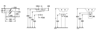 РАКОВИНА 45Х37 VILLEROY&BOCH SUBWAY 3.0, STONE WHITE (437045RW)