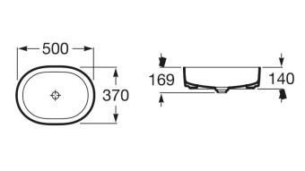 НАКЛАДНАЯ РАКОВИНА ROCA INSPIRA ROUND 500X370 (A327520000)