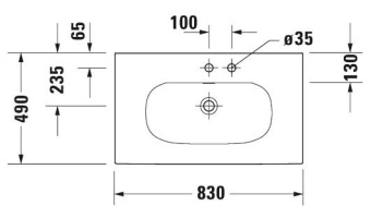 РАКОВИНА 83Х49 СМ DURAVIT VIU, БЕЛЫЙ (2344830000)