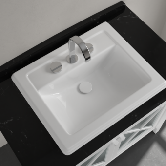 РАКОВИНА ВСТРАИВАЕМАЯ 63Х52,5 VILLEROY&BOCH HOMMAGE, PURE BLACK (7102A1R7)