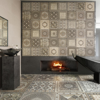 APARICI KILIM BLACK NATURAL 59,5X59,5X0,9