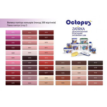 ЭПОКСИДНАЯ ЗАТИРКА OCTOPUS ZATIRKA 2-КОМП. ЦВЕТ ЗЕЛЕНО-ХАКИ 8634 1,25 КГ (8634-1)