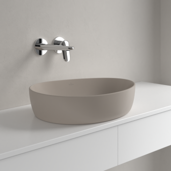 РАКОВИНА НАКЛАДНАЯ АССИМЕТРИЧНАЯ 51Х40 СМ VILLEROY&BOCH ANTAO, ALMOND (4A7351AM)