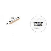 GRES ARAGON CARRARA BLANCO TAPA PELDANO REDONDA DCHA. RIGHT PZ195 3,6x33