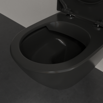 ПОДВЕСНОЙ БЕЗОБОДКОВЫЙ УНИТАЗ VILLEROY&BOCH SUBWAY 2.0, EBONY (5614R0S5)