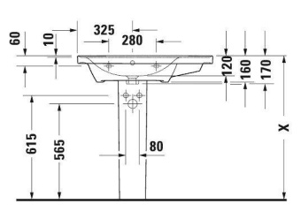 РАКОВИНА 80Х48СМ АСИММЕТРИЧНАЯ DURAVIT D-NEO, БЕЛЫЙ (2369800060)