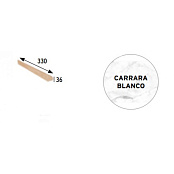 GRES ARAGON CARRARA BLANCO TAPA PELDANO REDONDA IZDA. LEFT PZ195 3,6x33