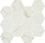 DADO MARMI PREGIATI MOSAICO ESAGONETTA SUPREME CALACATTA NATURALE 30X34