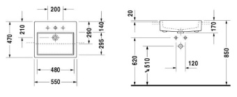 КЕРАМИЧЕСКАЯ РАКОВИНА 55 СМ DURAVIT VERO (0314550000)