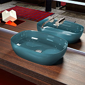 РАКОВИНА НАКЛАДНАЯ 60 СМ ANTONIO LUPI SENSO, ГОЛУБОЙ (SENSOC PETROLIO)