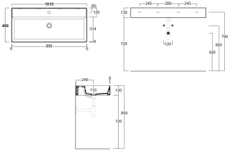 КЕРАМИЧЕСКАЯ РАКОВИНА 101 CМ SIMAS AGILE, MATTE SABBIA (AG 101)