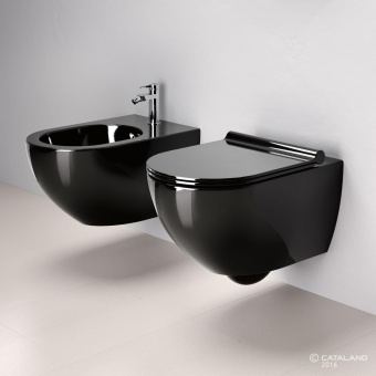ПОДВЕСНОЙ БЕЗОБОДКОВЫЙ УНИТАЗ CATALANO SFERA NEWFLUSH, ЧЕРНЫЙ (1VSF54RNE)
