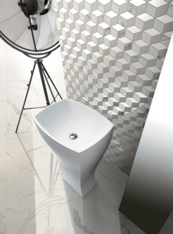 DADO MARMI PREGIATI MOSAICO CUBIC SUPREME CALACATTA LAPPATO 15X33,3